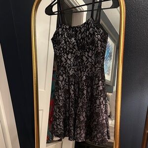 Speechless Black and Silver Floral Mini Dress